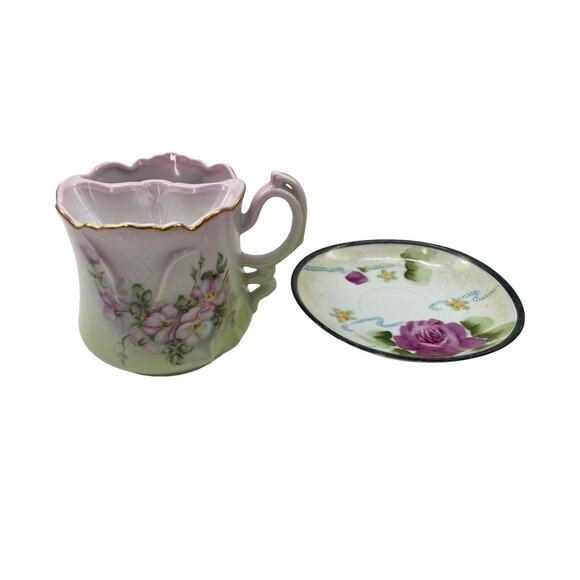 Nippon Porcelain Antique Men's Shaving Cup and Saucer Vanity Set - Picture 6 of 16